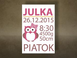 Naše dievčatko Obraz na stenu s textom - 40x60 cm