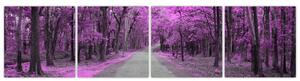 Moderný obraz - fialový les (Obraz 160x40cm)