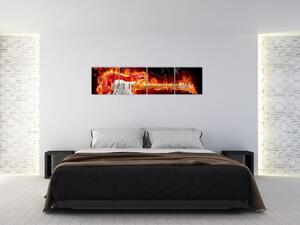 Obraz - gitara v ohni (Obraz 160x40cm)