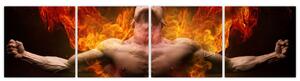 Obraz muža v ohni (Obraz 160x40cm)