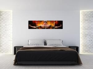 Obraz muža v ohni (Obraz 160x40cm)
