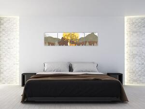 Abstraktný obraz - strom (Obraz 160x40cm)