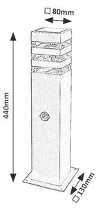 RABALUX 77026 Ankara exteriérové stojanové svietidlo/stĺpik V440mm 1xE27 IP44 antracit, priehľadná, súmrakový a pohybový senzor
