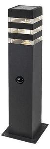 RABALUX 77026 Ankara exteriérové stojanové svietidlo/stĺpik V440mm 1xE27 IP44 antracit, priehľadná, súmrakový a pohybový senzor
