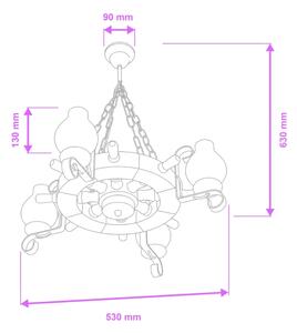 Brilagi - Luster na reťazi TIMONA 4xE14/40W/230V pr. 50 cm buk