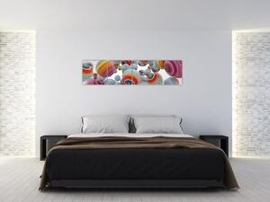Abstraktný obraz farebných gulí (Obraz 160x40cm)