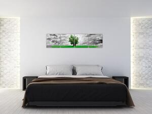 Zelený ostrov vo vyprahnutej krajine - obrazy do obývačky (Obraz 160x40cm)