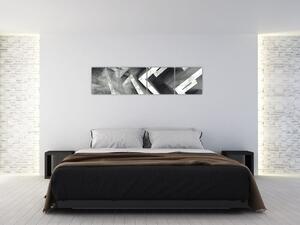 Abstraktný čiernobiely obraz (Obraz 160x40cm)