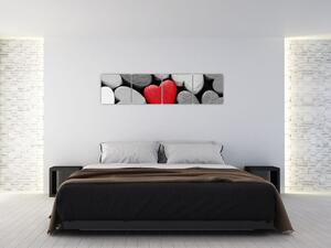 Červené srdce - obrazy na stenu (Obraz 160x40cm)