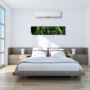 Zelená a sivá - moderný obraz do bytu (Obraz 160x40cm)