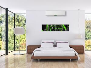 Zelená a sivá - moderný obraz do bytu (Obraz 160x40cm)