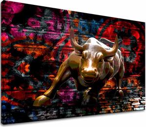 Obraz na plátne Zlatý Býk - Symbol Sily a Prosperity - 90x120 cm