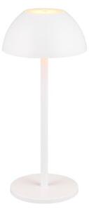 TRIO Reality R54106131 RICARDO vonkajšia dotyková stolná lampa SMD LED V300mm 1,7W/240lm 3000K IP54 biela matná, nabíjateľná batéria, USB-C port