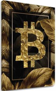 Obraz na plátne Zlatý Bitcoin - Moderný Kryptomotív - 60x90 cm