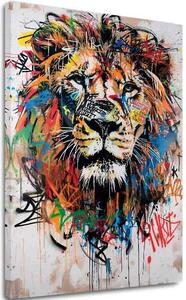 Obraz Graffiti Lion | Talianske plátno - 60x90 cm