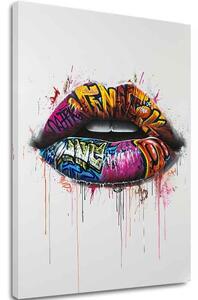 Obraz Graffiti Lips | Talianske plátno - 60x90 cm