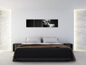 Čiernobiely obraz ženy (Obraz 160x40cm)