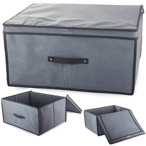 Verk 01322 Úložná krabica s odklápacím vekom 60x45x30cm šedá