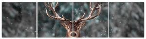 Obraz - jeleň v zime (Obraz 160x40cm)