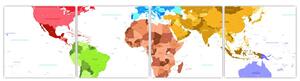 Obraz - farebná mapa sveta (Obraz 160x40cm)