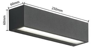 Lucande Lengo nástenné LED CCT 25cm 1-pl. grafit
