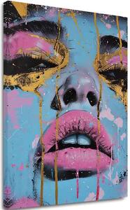 Obraz Neon Lips na plátne | dokončené rukou umelca - 60x90 cm