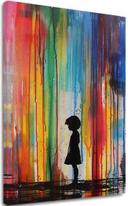 Obraz Rainbow Silhouette na plátne | dokončené rukou umelca - 60x90 cm