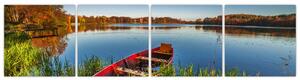 Obraz - loď na jazeru (Obraz 160x40cm)