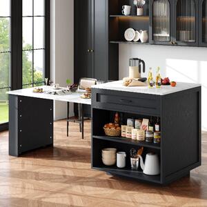 Skriňa s otočnými dvierkami, rozmery 133-202 x 70 x 93,5 cm, farba: čierna, materiál: MDF, s úložným priestorom