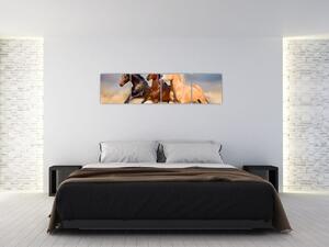 Moderný obraz koní (Obraz 160x40cm)
