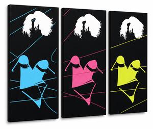 Ručne maľovaný POP Art obraz Three sexy woman - 60x40 cm