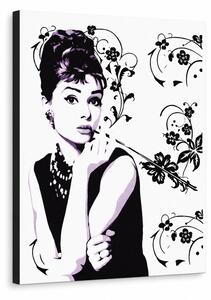 Ručne maľovaný POP Art obraz Audrey Hepburn - 90x120 cm