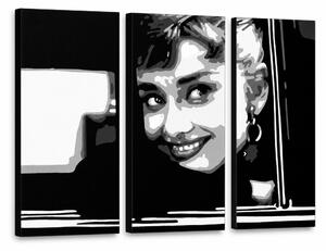 Ručne maľovaný POP Art obraz Audrey HEPBHURN - 60x40 cm