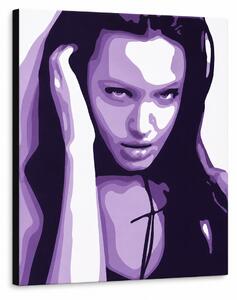 Ručne maľovaný POP Art obraz Angelina Jolie - 80x80 cm