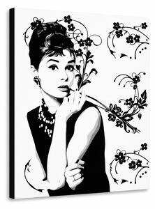 Ručne maľovaný POP Art obraz Audrey Hepburn - 60x80 cm