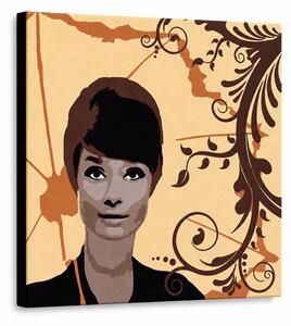Ručne maľovaný POP Art obraz Audrey Hepburn - 50x50 cm