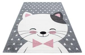 DETSKÝ KOBEREC, 80/150 cm sivá, biela, pink Ben'n'jen - Online Only bytové doplnky, Online Only