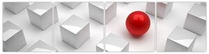 Obraz červené gule medzi kockami (Obraz 160x40cm)