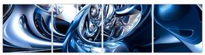 Modrý abstraktný obraz (Obraz 160x40cm)