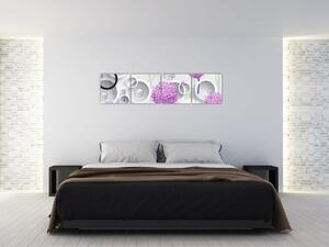Moderný obraz ružových kvetov (Obraz 160x40cm)