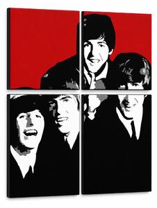 Ručne maľovaný POP Art obraz Beatles - 140x140 cm