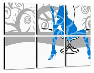 Ručne maľovaný POP Art obraz Blue Woman - 150x100 cm