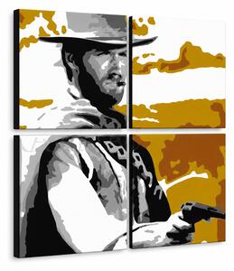 Ručne maľovaný POP Art obraz Clint Eastwood - 100x100 cm