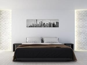 Čiernobiely obraz mesta (Obraz 160x40cm)