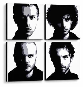Ručne maľovaný POP Art obraz Coldplay - 100x100 cm