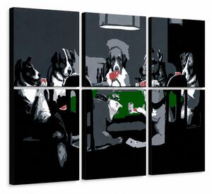Ručne maľovaný POP Art obraz DOGS - 150x100 cm