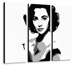 Ručne maľovaný POP Art obraz Elizabhet Taylor - 120x80 cm