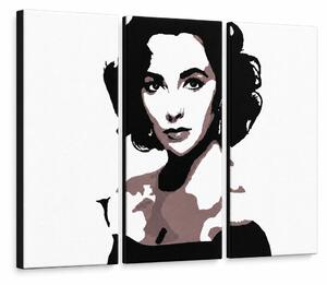 Ručne maľovaný POP Art obraz Elizabeth Taylor - 90x60 cm