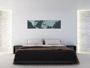 Mapa sveta (Obraz 160x40cm)