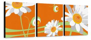 Ručne maľovaný POP Art obraz Flower - 120x40 cm